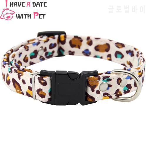 Adjustable Dog Collar Canvas Print Puppy Cat Collars for Small Medium Large Dogs Pet Neck Starp High Quality ABS Buckle S-XXL