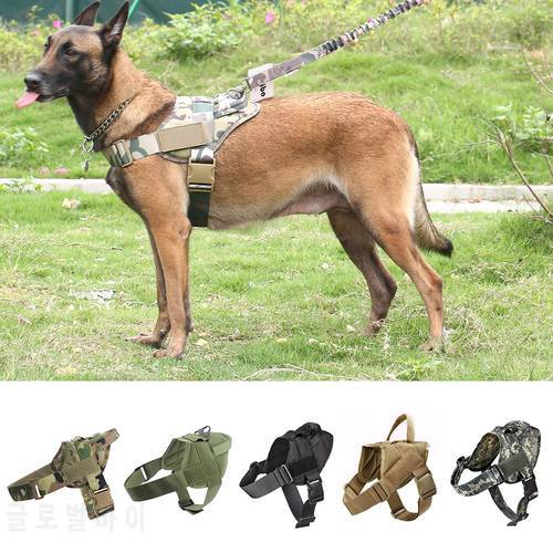 Tactical Dog Harness Military Patrol K9 Working Pet Dog Collar Harness Training Vest With Handle For Small and Large Dogs