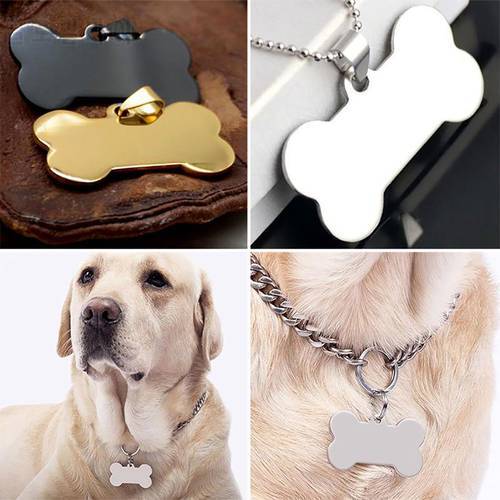 New Cute Durable Personalized Engraved Stainless Steel Dog Pet ID Name Blank Bone