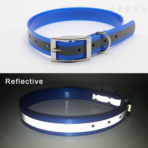 TPU+Nylon Reflective Pet Dog Collar for Medium Big Dogs Night Safety Dog Collars Supplies Waterproof Collar for Dogs