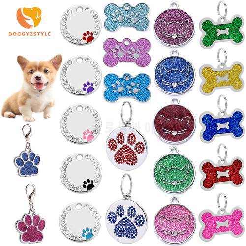 Personalized Free Engraving Pet Cat Name Tags Customized Dog ID Tag Collar Accessories Nameplate Anti-lost Pendant Cute Keyring