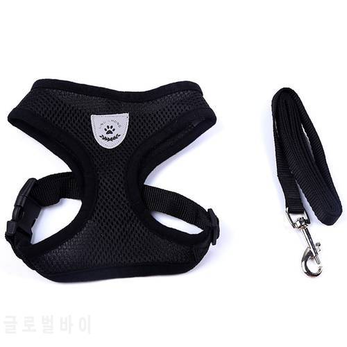 Breathable Mesh Small Dog Pet Harness and Leash Set Puppy Cat Vest Harness Collar For Chihuahua Pug Bulldog Cat arnes perro