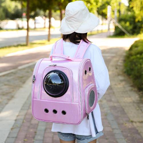 capsule outdoor portable bag carrying foldable pet backpack pet dog travel carrier cat breathable transparent backpack