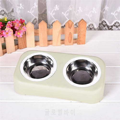 Non-slip Pet Double Bowl Dog Household Food Bowl Creative Separable Cat Bowl Pet Supplies Multi-Color Optional 25*20*8cm