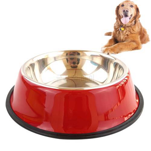 Pet Bowls Stainless Steel Non-Slip Pet Feeder Bowl Pet Water Bowl For Dogs Cats Pet Water Food Feeder Pet Feeding Supplies