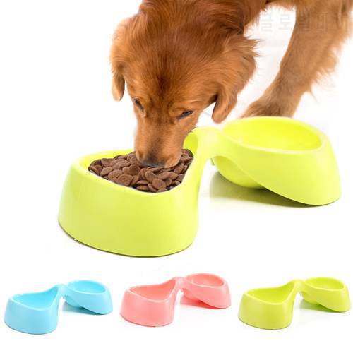Candy Colors Pet Double Bowl Creative Non-Slip Reusable Bowls For Dog Cat Food Water Feeder Pet Feeding Supplies Dropshipping