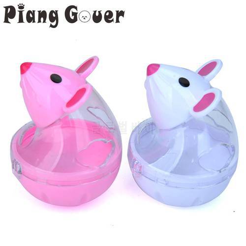 Plastic Pink Mouse Leakage Food Cat Toy Tumbler Chew Pet Toy