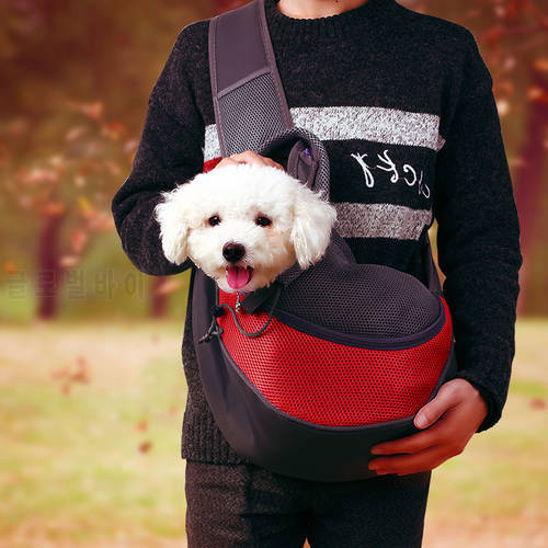 Outdoor Pet Dog Carrier Bag Pet Dog Front Bag Sling Front Mesh Travel Tote Shoulder Bag Pet Carrier Breathable Mesh Backpack