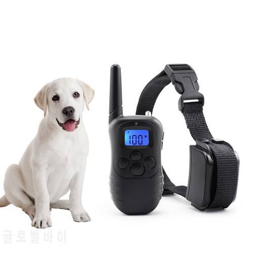 300m Electric Dog Training Collar Remote Control Rechargeable Rainproof Shock Vibration Dog Training Accessorie With LCD Display