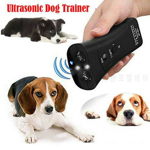 Dog Trainings Ultrasonic Anti Dog Barking Pet Trainer LED Light Gentle Chaser Petgentle Sonic Black Repeller