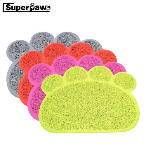 Paw Print Dog Cat Litter Mat Puppy Kitty Dish Feeding Bowl Placemat Tray Tidy Easy Cleaning Cats Sleeping Pad Pet Products LYD02