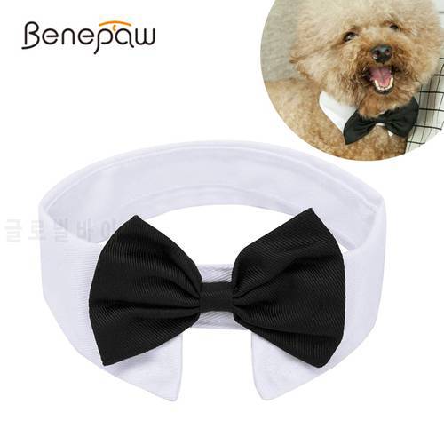 Benepaw Adjustable Pet Dog Bowtie Collar Fashion Comfortable Party Wedding Holiday Cat Puppy Neck Tie For Small Medium Dogs