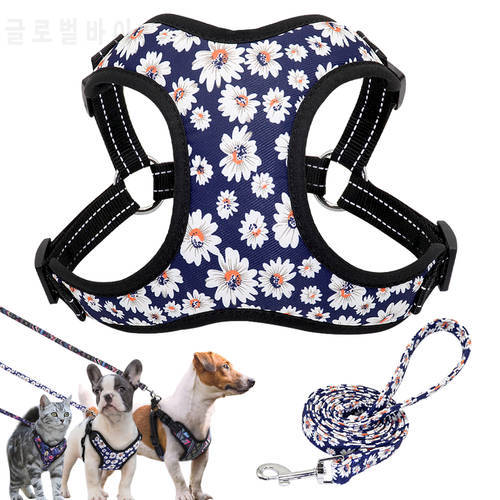 Nylon Dog Harness No Pull Pet Harnesses and Leash Set Dog Puppy Harness Vest Leash for Small Dogs Chihuahua French Bulldog