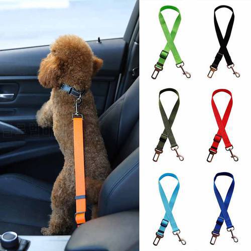 Pet Dog Cat Car Safety Belt Adjustable Lead Leash Harness for Small Dogs Kitten Supplies Pet Accessories Travel Clip 10 Color
