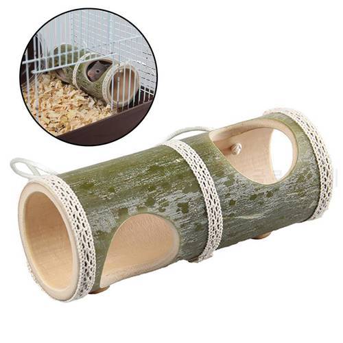 New Hamster Toy Natural Bamboo Hamster House Tunnel Tube Toy for Mouse Hamster