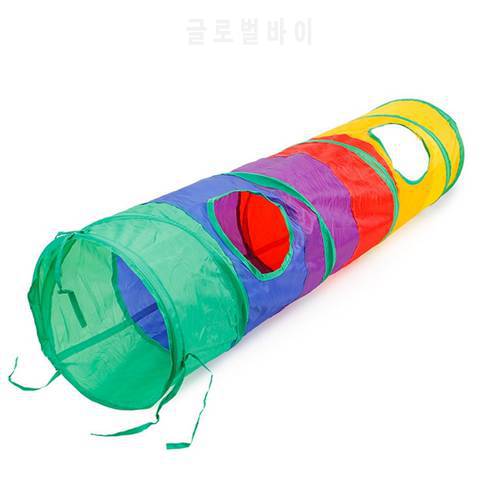 Fat Rainbow Cat Tunnel Gift, Toys Collapsible Pet Play Multicolor Tunnel Tube Toy for Cats Puppy Kitty cat toy game