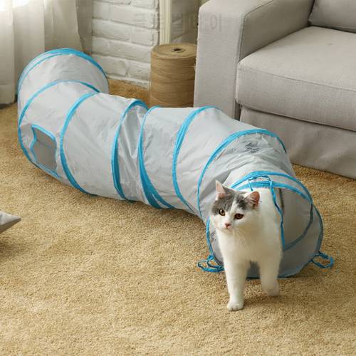 Cat Tunnel Big-size 130cm Long Dia 30cm Funny S Shape Collapsible Pet Puppy Kitten Rabbit Toy Interactive Exercise Play Toy