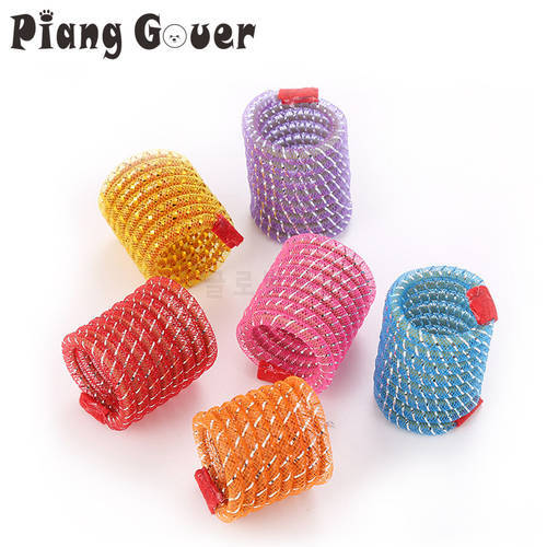 5Pcs/LOT Pet Toy Colorful Tube Elastic Spring Cat Toy Swirling Shape Cats Spring Elastic Training Interactive Toys