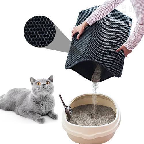 Cat Litter Mat EVA Double Layer Cat Litter Trapping Pet Litter Cat Mat Waterproof Pet Clean Pad Products For Cats Accessories
