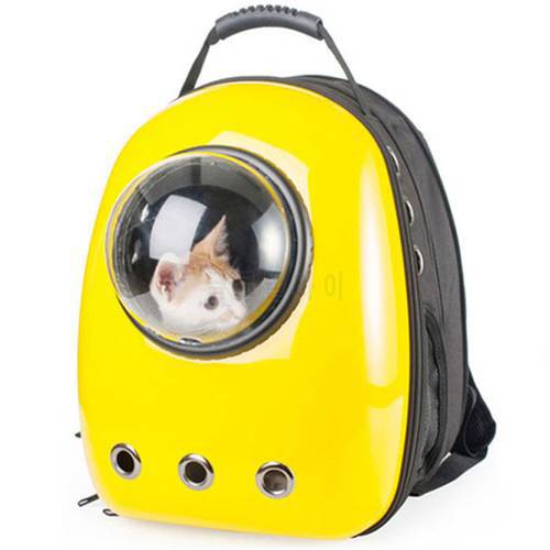 Pet Dog Cat Backpack Travel Cat Carrier Bag Breathable Transparent Space Capsule Double Shoulder Bag For Carring Dog Cat Outdoor