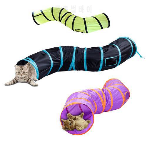 15 Color Funny Pet Cat Tunnel 2 Holes Play Tubes Ball Collapsible Crinkle Kitten Toys Puppy Ferrets Rabbit Play Dog Tunnel Tubes