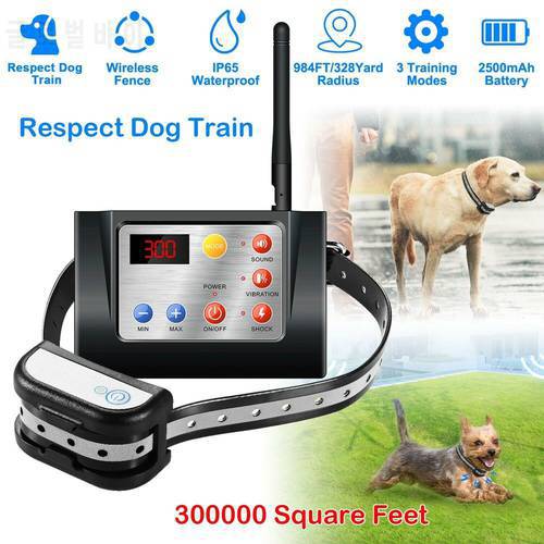 Dog Fence Wireless & Training Collar Outdoor 2-in-1, Electric Wireless Fence w/Remote, Adjustable Range, Waterproof, Reflective