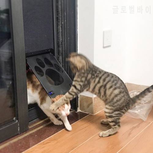 Pet Cat Dog Door Safe Lockable Magnetic Screen Door Dogs Cats Window Gate For Pets Freely Fashion Pretty Pattern Easy Install