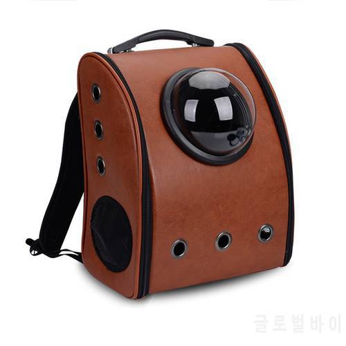 Portable Pet Backpack Travel Space Capsule Breathable Window PU Cat Carrier Dog Puppy Bag Transport Carry Pets Products