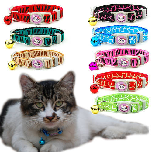 3 pieces/lot Cat Collar Breakaway Safety Adjustable Pet Supplies Kitten Stripe Print Puppy Cats Necklace Pet Accessories