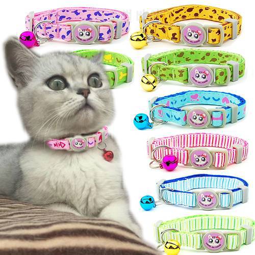 3 pieces/lot Cat Collar Breakaway Safety Adjustable Pet Supplies Kitten Bone Stripe Puppy Cats Necklace Pet Accessories