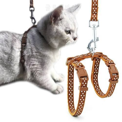 Cat Dog Collar Harness Leash Adjustable Nylon Pet Traction Cat Kitten HCollar Cats Products Reflective Pet Harness Belt