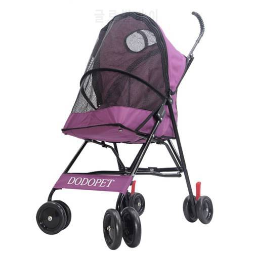H1 Foldable Pet Stroller Portable Dog Trolley with Large Mesh Window Breathable Carrier Aluminum Frame Bearing