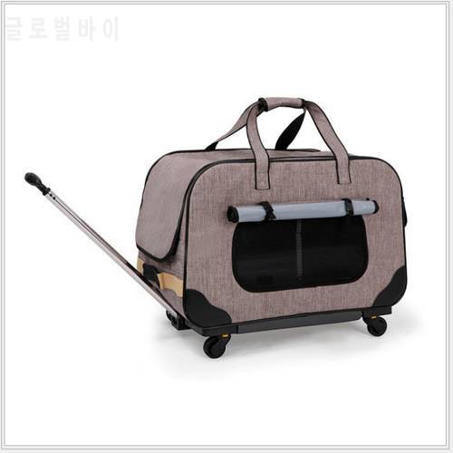 H1 Pet Trolley Folding Four-wheeled Dog Box Cat Suitcase Bag Breathable Closed Lever Panoramic Skylight Super