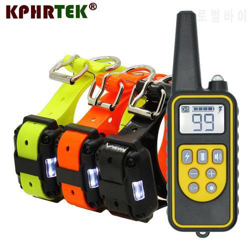 Dog Shock Collar Remote Trainers Waterproof Rechargeable Dog Training 3 Collar-3 100g2280
