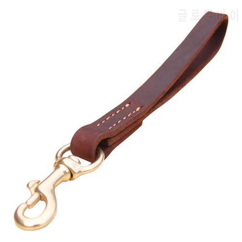 Explosion-proof Large Dog Leash Real Leather Big Dog Lead Short pet Walking rope for German Shepherd Golden Retriever Dogs