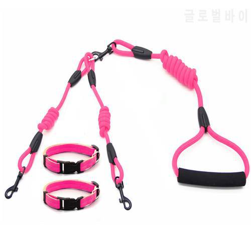 Dadugo Double pet dog Leash safe Walking Training Pet leash for 2 dogs leash nylon size s/m 5 colors Dropshipping
