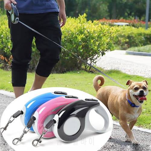 3M/5M Durable Dog Leash Automatic Retractable Nylon Dog Cat Lead Extending Puppy Walking Running Lead Roulette For Dogs
