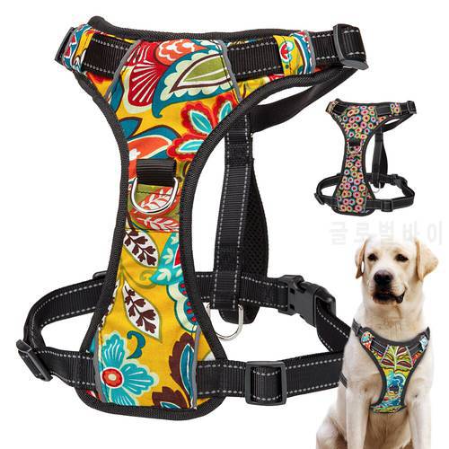 Nylon Harness for Dogs Quick Control Pet Harness Reflective Adjustable Vest No Pull For Medium Large Dogs Walking XS-XL