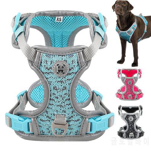 Dog Harness Large Nylon Breathable Big Dog Puppy Harness Vest Pet Harnesses for Small Medium Dogs Pitbull Boston Terrier