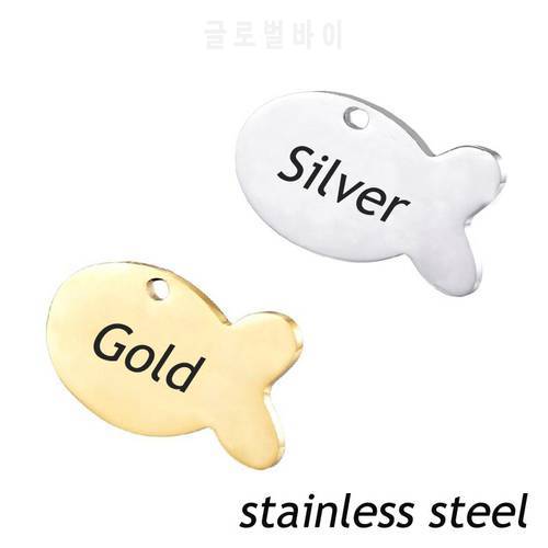 Wholesale 100pcs Dog Tag ID Fish Stainless steel keychain Personalized Walking Custom Cats Kitten Blank Engraved Pet Necklace