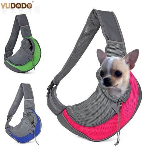 Breathable Dog Front Carrying Bags Mesh Comfortable Travel Tote Shoulder Bag For Puppy Cat Small Pets Slings Backpack Carriers