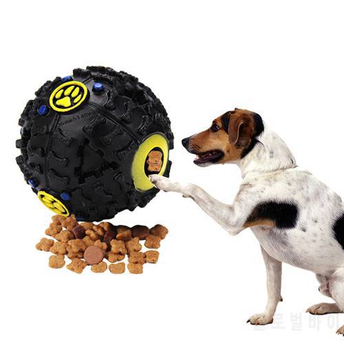 Pet Dog Cat Play Leakage Food Chew Dogs Toys Squeaky Quack Sound Chew Treat Ball Toy for Large Dogs Training Tooth Cleaning