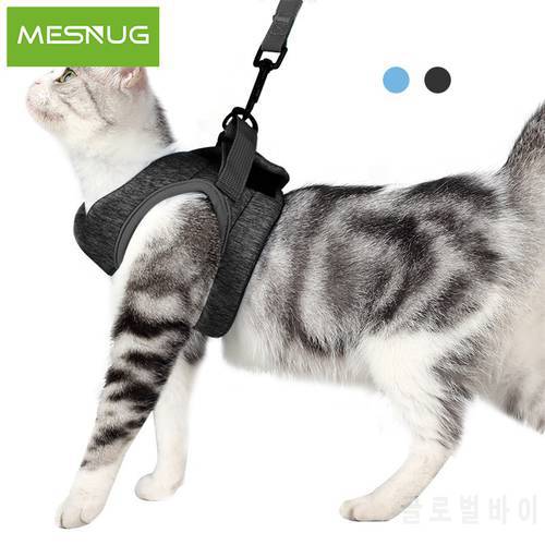 MESNUG Comfortable Lightweight Cat Harness Soft Anti-Escape Elastic Pet Kitten Walking Straps Running Cushion 360 Wrap-around