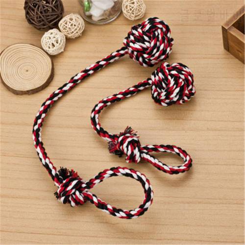 Dog Cotton Rope Knot Chew Toy Durable Braided Rope Funny Puppy Palying Training Bite Toys Teeth Cleaning Pet Supplies
