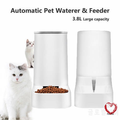 3.8L Large Capacity Pet Dog Cat Automatic Feeder Detachable Dog Cat Water Dispenser Food Feeding Device For Cat Dog Pet Supplies