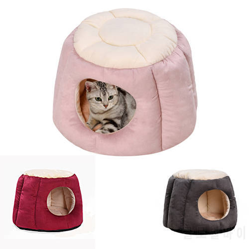 Warm Kennel Cat House Pet Nest Winter Cat Sleeping Bag Deep Sleep Semi-Closed Cat Tent Cat Bed Small Medium Dogs Pets Home Cave