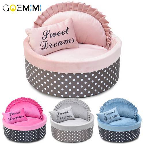Winter Warm Cat Bed Comfortable Lovely Dot Pet Puppy Kennel Kitten Puppy Sleeping Bed Top Quality House for Cats