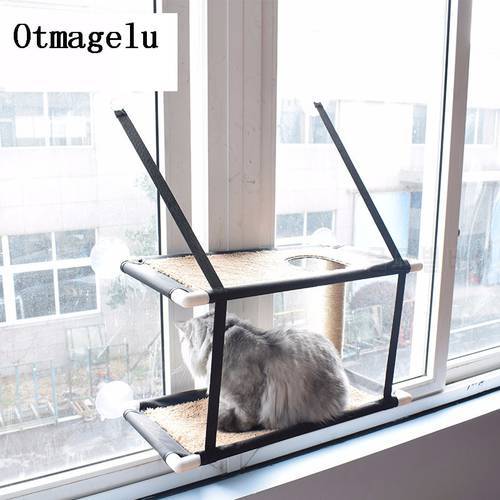 Strong Paste Glass Window Cat Hammock Washable Cat Bed Single or Double Layers Cozy Pet Hanging Window Cat Hanging Mat House