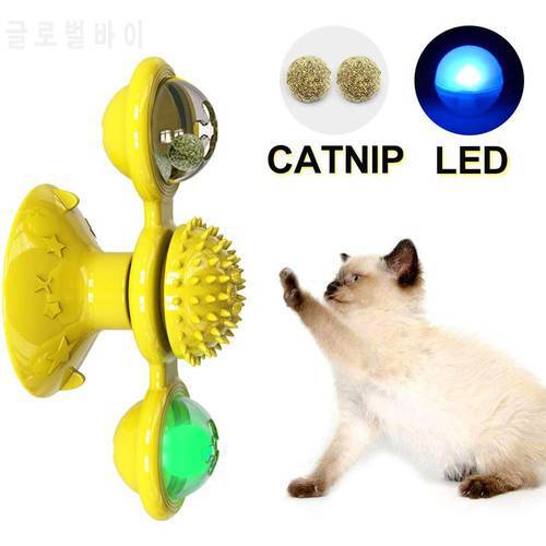 Windmill Toys For Cats Puzzle Whirling Cat Play Game Toys Cat Turntable Teasing Interactive Toys With Massage Scratching Tickle