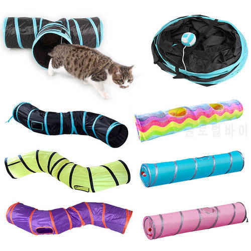 2/3/4/5 Holes Pet Cat Tunnel Toys Foldable Pet Cat Kitty Training Interactive Fun Toy For Cats Rabbit Animal Play Tunnel Tube